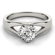 Adored Solitaires Any Shape Round Diamond Engagement Ring in 10K/14K gold and platinum with certified lab-grown or natural diamonds