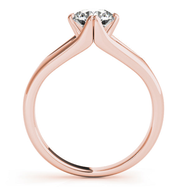 Adored Solitaires Any Shape Round Diamond Engagement Ring in 10K/14K gold and platinum with certified lab-grown or natural diamonds