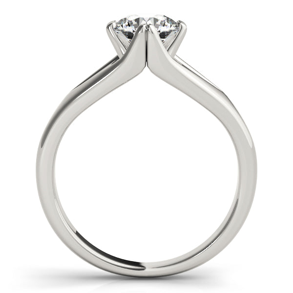 Adored Solitaires Any Shape Round Diamond Engagement Ring in 10K/14K gold and platinum with certified lab-grown or natural diamonds
