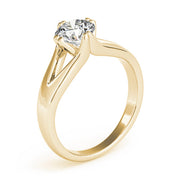 Adored Solitaires Any Shape Round Diamond Engagement Ring in 10K/14K gold and platinum with certified lab-grown or natural diamonds