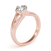 Adored Solitaires Any Shape Round Diamond Engagement Ring in 10K/14K gold and platinum with certified lab-grown or natural diamonds