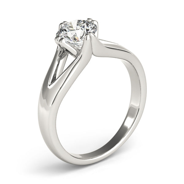 Adored Solitaires Any Shape Round Diamond Engagement Ring in 10K/14K gold and platinum with certified lab-grown or natural diamonds
