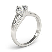 Adored Solitaires Any Shape Round Diamond Engagement Ring in 10K/14K gold and platinum with certified lab-grown or natural diamonds