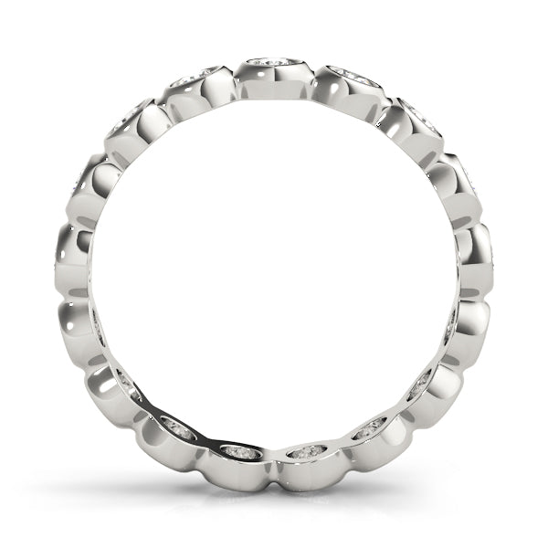 Bezel Set Full Eternity Ring in Gold & Platinum