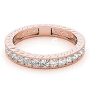 Milgrain Prong in Channel Full Eternity Ring in Gold & Platinum