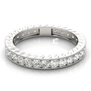 Milgrain Prong in Channel Full Eternity Ring in Gold & Platinum