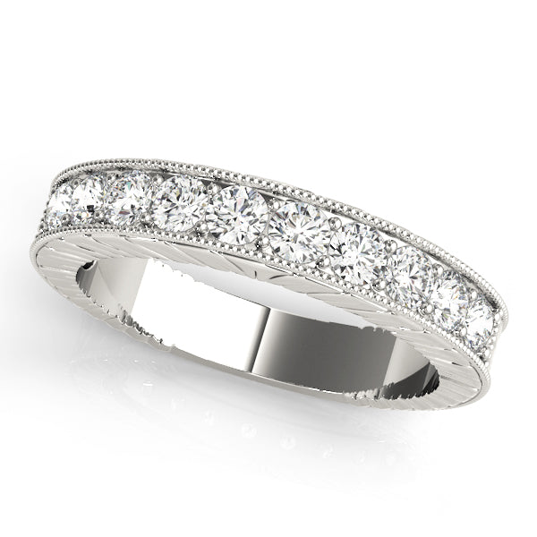 Channel Set Half Eternity Ring in Gold & Platinum