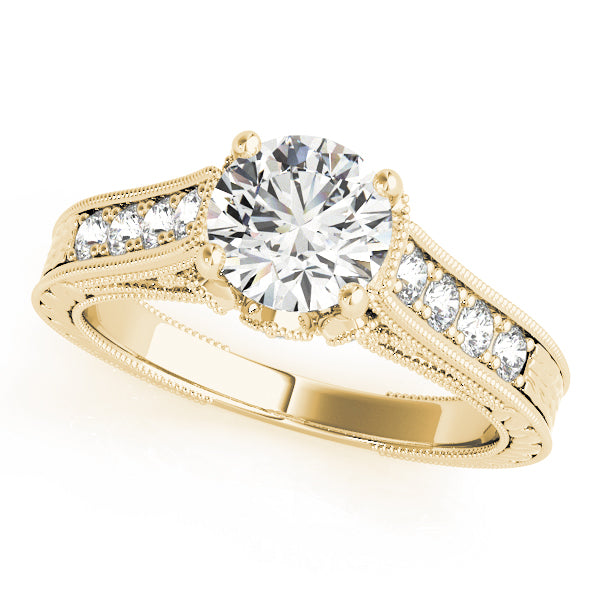 Resplendent Prong-Set Round Diamond Engagement Ring in 10K/14K gold and platinum with certified lab-grown or natural diamonds