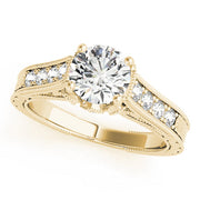 Resplendent Prong-Set Round Diamond Engagement Ring in 10K/14K gold and platinum with certified lab-grown or natural diamonds