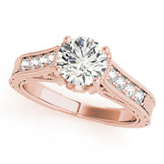 Resplendent Prong-Set Round Diamond Engagement Ring in 10K/14K gold and platinum with certified lab-grown or natural diamonds