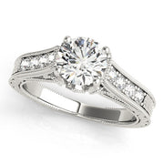 Resplendent Prong-Set Round Diamond Engagement Ring in 10K/14K gold and platinum with certified lab-grown or natural diamonds