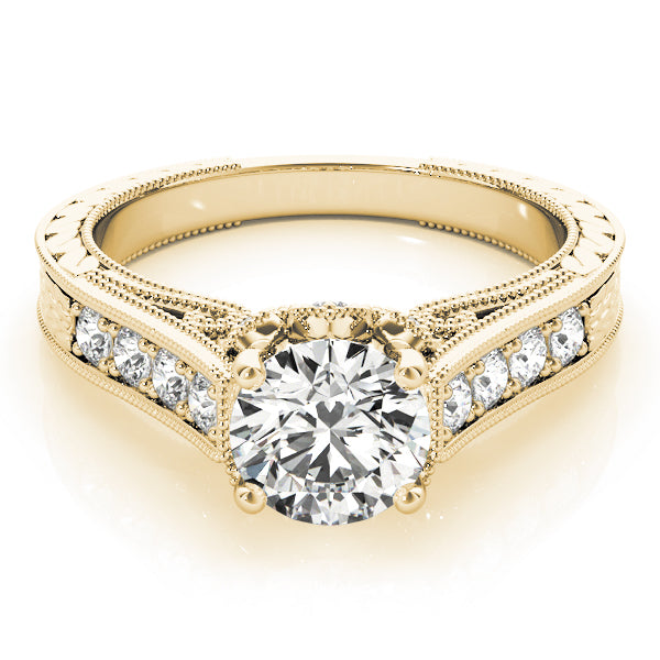 Resplendent Prong-Set Round Diamond Engagement Ring in 10K/14K gold and platinum with certified lab-grown or natural diamonds