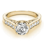 Resplendent Prong-Set Round Diamond Engagement Ring in 10K/14K gold and platinum with certified lab-grown or natural diamonds