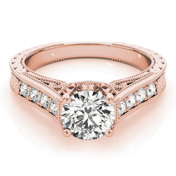 Resplendent Prong-Set Round Diamond Engagement Ring in 10K/14K gold and platinum with certified lab-grown or natural diamonds