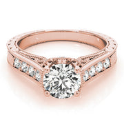 Resplendent Prong-Set Round Diamond Engagement Ring in 10K/14K gold and platinum with certified lab-grown or natural diamonds