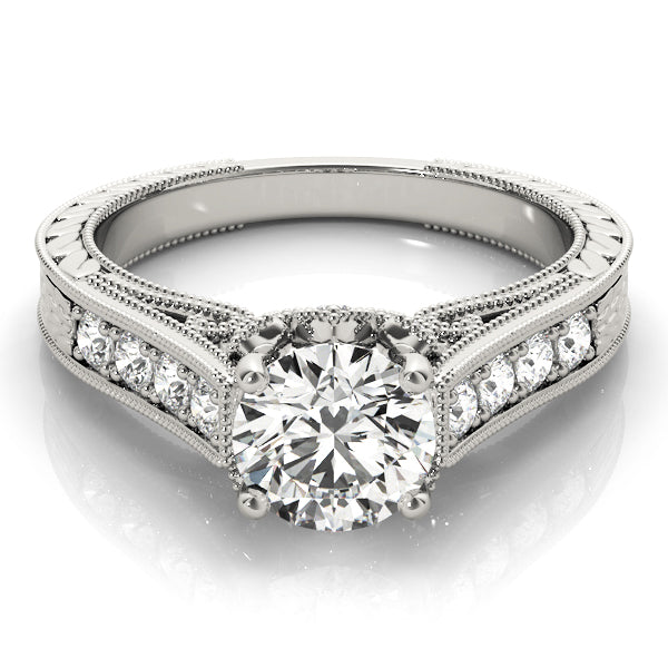Resplendent Prong-Set Round Diamond Engagement Ring in 10K/14K gold and platinum with certified lab-grown or natural diamonds