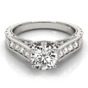 Resplendent Prong-Set Round Diamond Engagement Ring in 10K/14K gold and platinum with certified lab-grown or natural diamonds