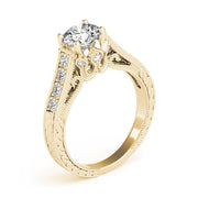 Resplendent Prong-Set Round Diamond Engagement Ring in 10K/14K gold and platinum with certified lab-grown or natural diamonds