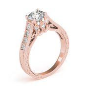Resplendent Prong-Set Round Diamond Engagement Ring in 10K/14K gold and platinum with certified lab-grown or natural diamonds
