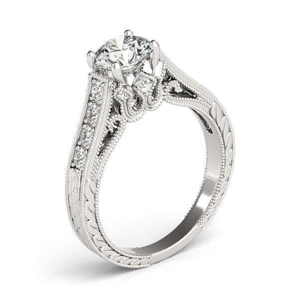 Resplendent Prong-Set Round Diamond Engagement Ring in 10K/14K gold and platinum with certified lab-grown or natural diamonds