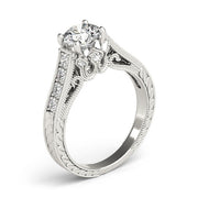Resplendent Prong-Set Round Diamond Engagement Ring in 10K/14K gold and platinum with certified lab-grown or natural diamonds