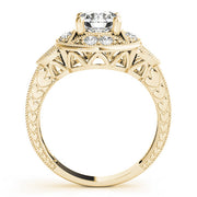 Classic Antique Round Diamond Engagement Ring in 10K/14K gold and platinum with certified lab-grown or natural diamonds