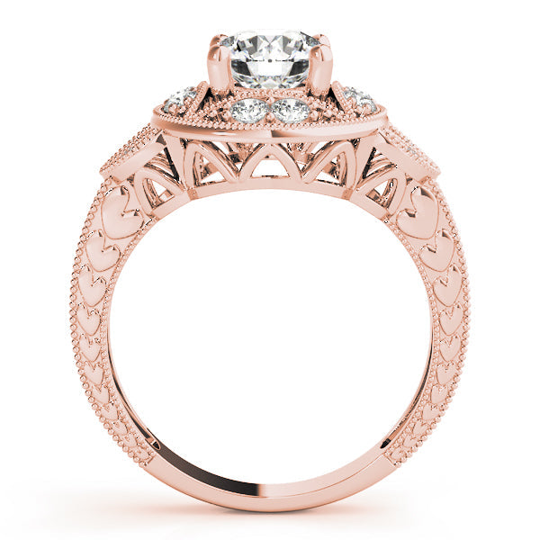 Classic Antique Round Diamond Engagement Ring in 10K/14K gold and platinum with certified lab-grown or natural diamonds