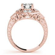 Classic Antique Round Diamond Engagement Ring in 10K/14K gold and platinum with certified lab-grown or natural diamonds