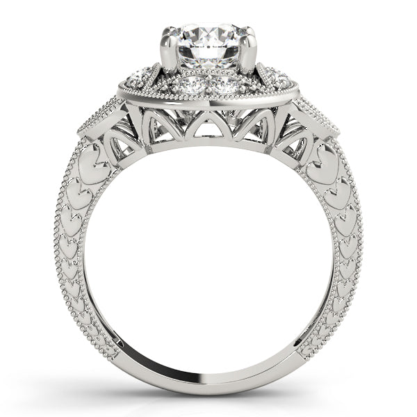 Classic Antique Round Diamond Engagement Ring in 10K/14K gold and platinum with certified lab-grown or natural diamonds