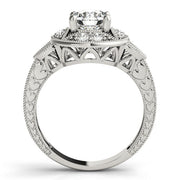 Classic Antique Round Diamond Engagement Ring in 10K/14K gold and platinum with certified lab-grown or natural diamonds