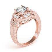 Classic Antique Round Diamond Engagement Ring in 10K/14K gold and platinum with certified lab-grown or natural diamonds