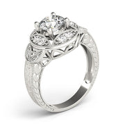 Classic Antique Round Diamond Engagement Ring in 10K/14K gold and platinum with certified lab-grown or natural diamonds