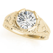 Timeless Antique Round Diamond Engagement Ring in 10K/14K gold and platinum with certified lab-grown or natural diamonds
