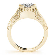 Timeless Antique Round Diamond Engagement Ring in 10K/14K gold and platinum with certified lab-grown or natural diamonds