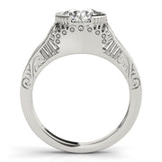 Timeless Antique Round Diamond Engagement Ring in 10K/14K gold and platinum with certified lab-grown or natural diamonds
