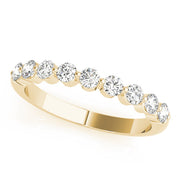 Single Shared Prong Half Eternity Ring in 10K/14K gold and platinum with certified lab-grown or natural diamonds