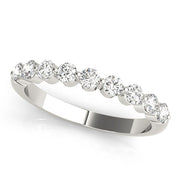 Single Shared Prong Half Eternity Ring in Gold & Platinum
