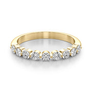 Single Shared Prong Half Eternity Ring in Gold & Platinum