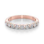 Single Shared Prong Half Eternity Ring in Gold & Platinum