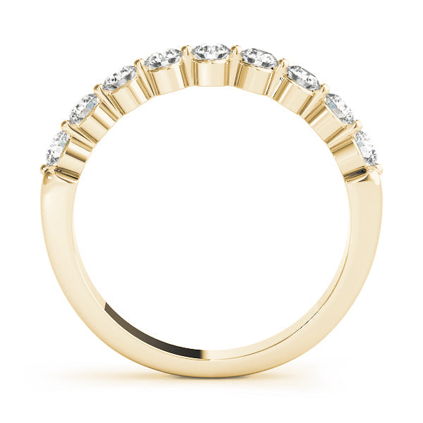 Single Shared Prong Half Eternity Ring in Gold & Platinum