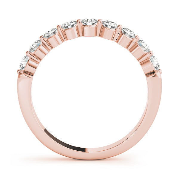 Single Shared Prong Half Eternity Ring in Gold & Platinum