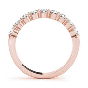 Single Shared Prong Half Eternity Ring in Gold & Platinum