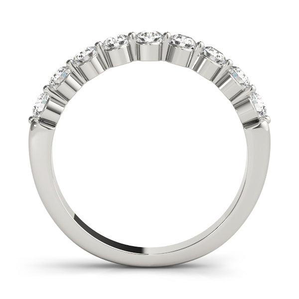 Single Shared Prong Half Eternity Ring in Gold & Platinum