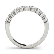 Single Shared Prong Half Eternity Ring in Gold & Platinum