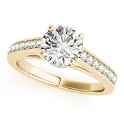 Heirloom Prong-Set Round Diamond Engagement Ring in 10K/14K gold and platinum with certified lab-grown or natural diamonds