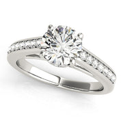 Heirloom Prong-Set Round Diamond Engagement Ring in 10K/14K gold and platinum with certified lab-grown or natural diamonds