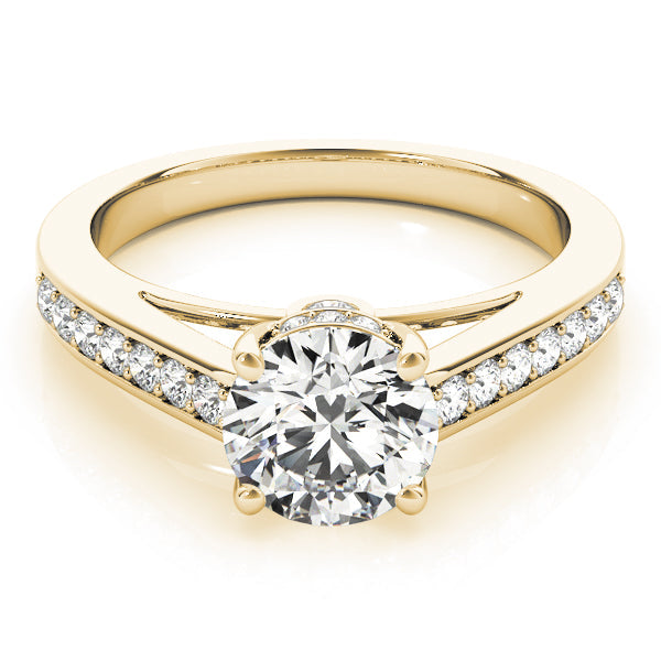 Heirloom Prong-Set Round Diamond Engagement Ring in 10K/14K gold and platinum with certified lab-grown or natural diamonds