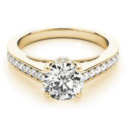 Heirloom Prong-Set Round Diamond Engagement Ring in 10K/14K gold and platinum with certified lab-grown or natural diamonds