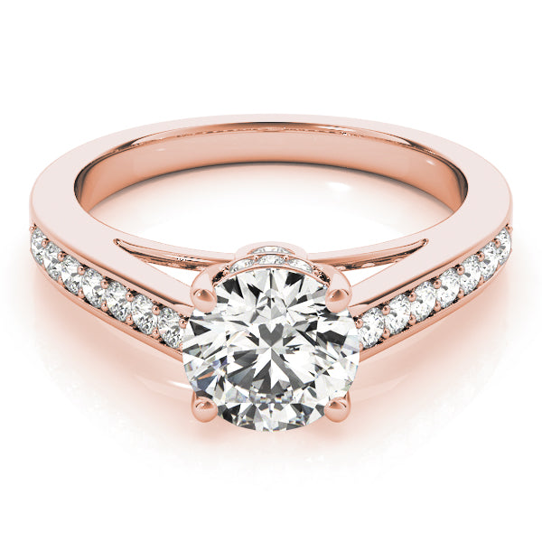 Heirloom Prong-Set Round Diamond Engagement Ring in 10K/14K gold and platinum with certified lab-grown or natural diamonds