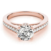 Heirloom Prong-Set Round Diamond Engagement Ring in 10K/14K gold and platinum with certified lab-grown or natural diamonds